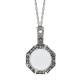 1928 Jewelry Octagon Dog Paw Bone And Heart Crystal Magnifying Glass Pendant Necklace