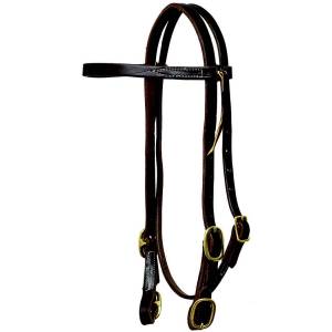 Mustang Browband Headstall with Four Solid Brass Buckles