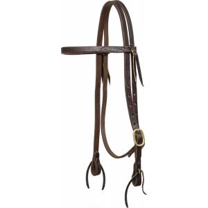 Mustang Browband Headstall Single Solid Brass Buckle with Tie Ends