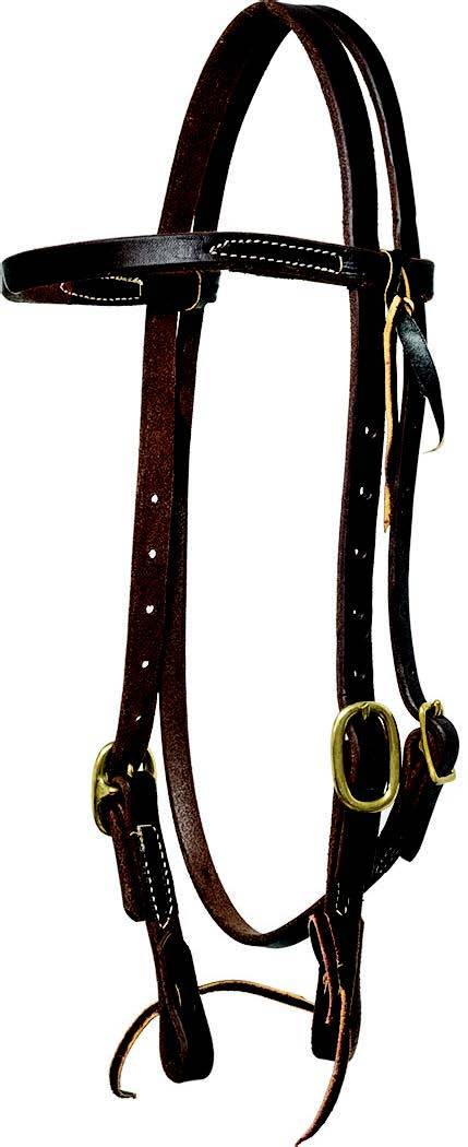 Mustang Browband Headstall Double Solid Brass Buckles with Tie Ends