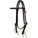 Mustang Double & Stitched Browband Headstall Stainless Steel Cart Buckles w/Tie Ends