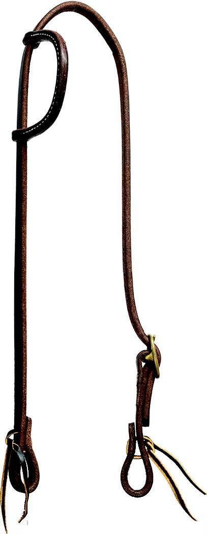Mustang Slip Ear Headstall Single Solid Brass Buckle with Tie Ends