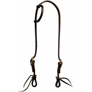 Mustang Slip Ear Headstall Double Solid Brass Buckles with Tie Ends