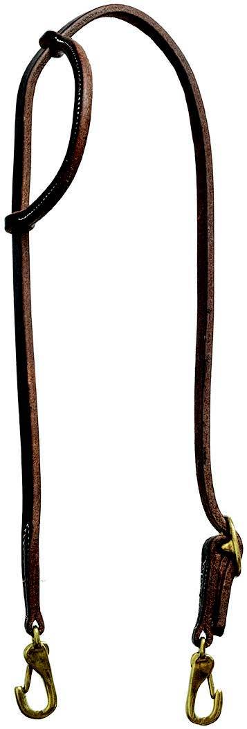 Mustang Slip Ear Headstall Single Solid Brass Buckle with Snap Ends