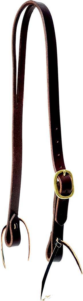 Mustang Slit Ear Headstall Single Solid Brass Buckle with Tie Ends