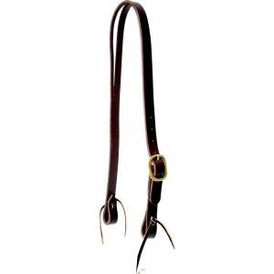 Mustang Slit Ear Headstall Single Solid Brass Buckle with Tie Ends