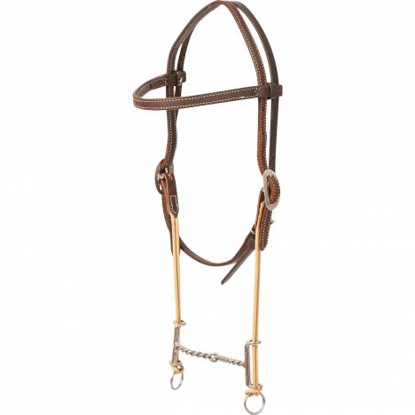 Classic Equine Loomis Browband Headstall and Draw Gag Bit with Twisted Wire