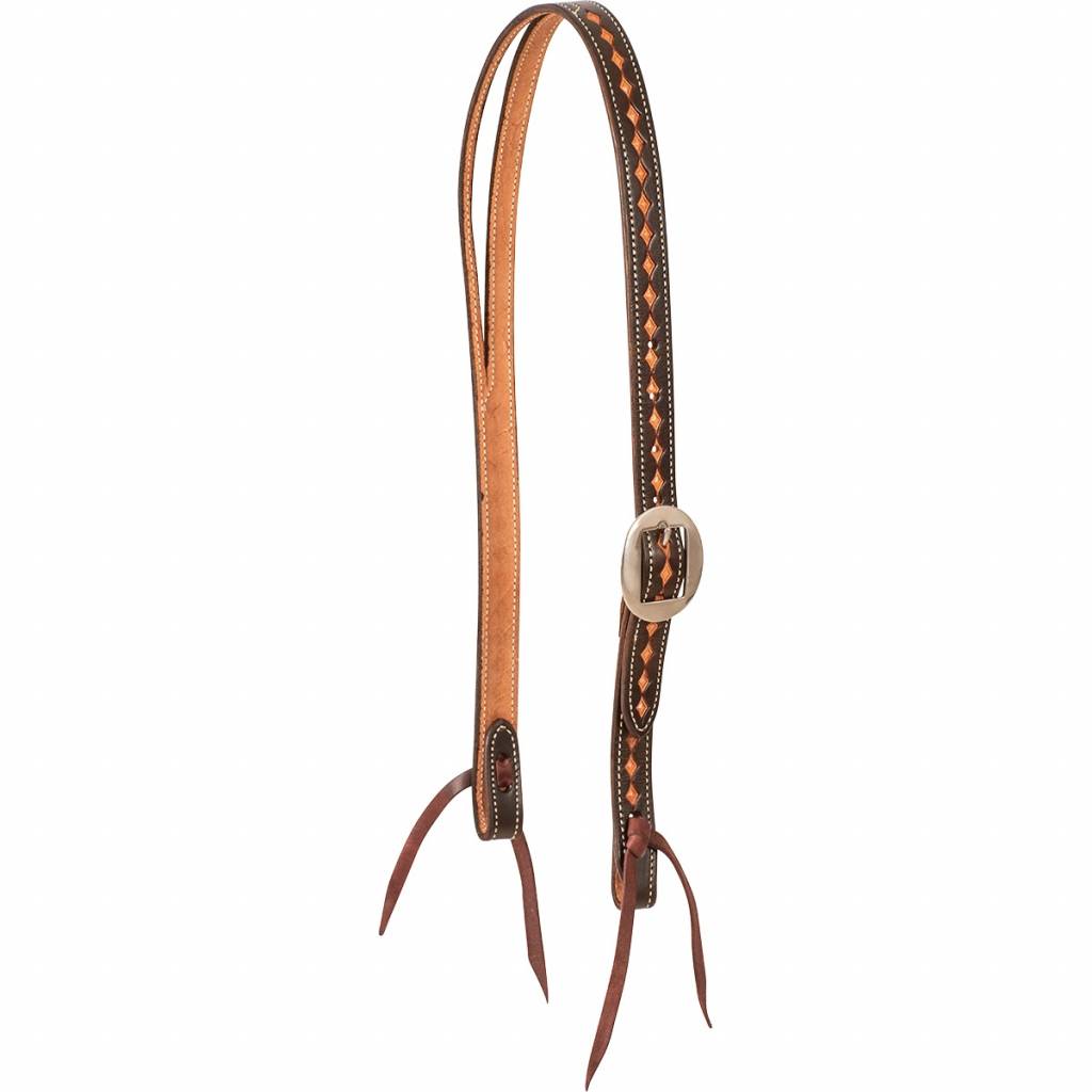 Martin Saddlery Ranahan Headstall with Dark Framed Diamond Tooling