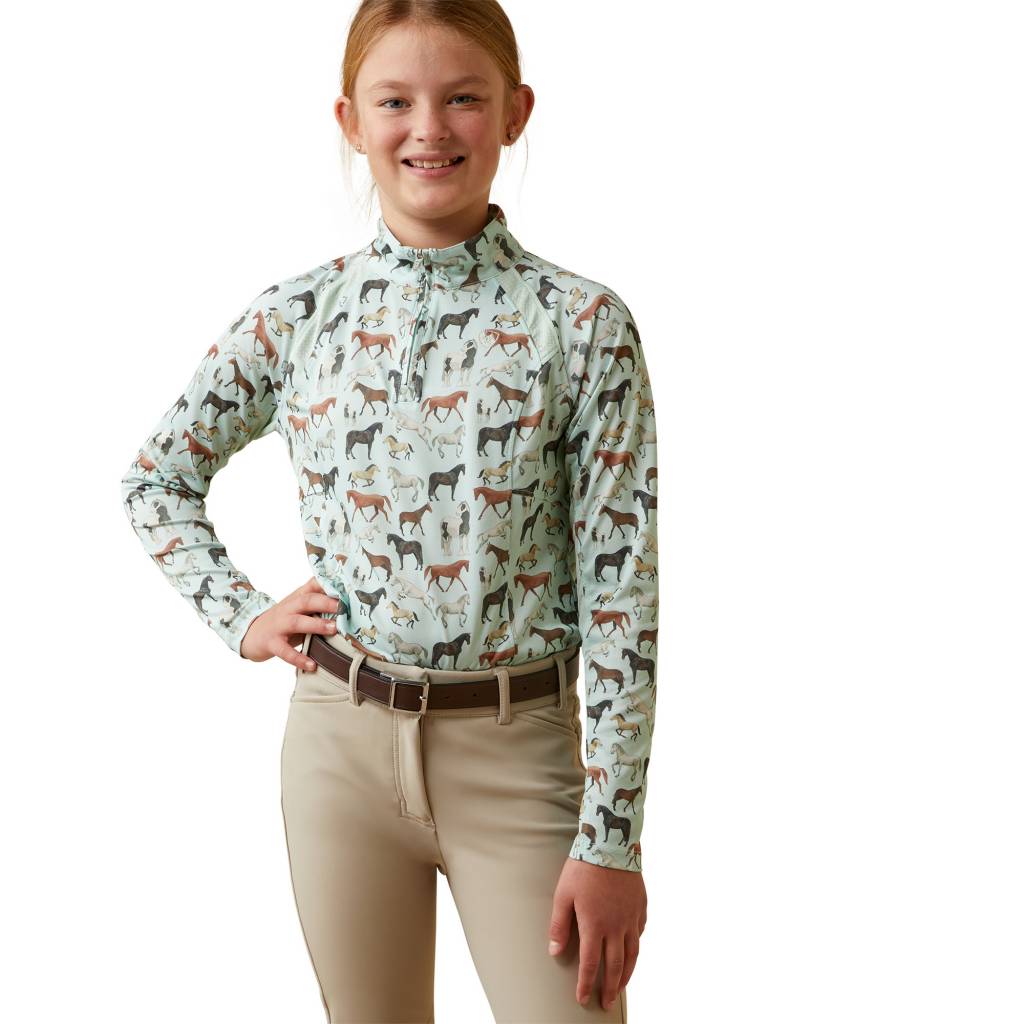 Ariat Kids Sunstopper 2.0 XL Aqua Herd Print