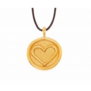 Lady Thislte Circle with Raised Heart Pendant