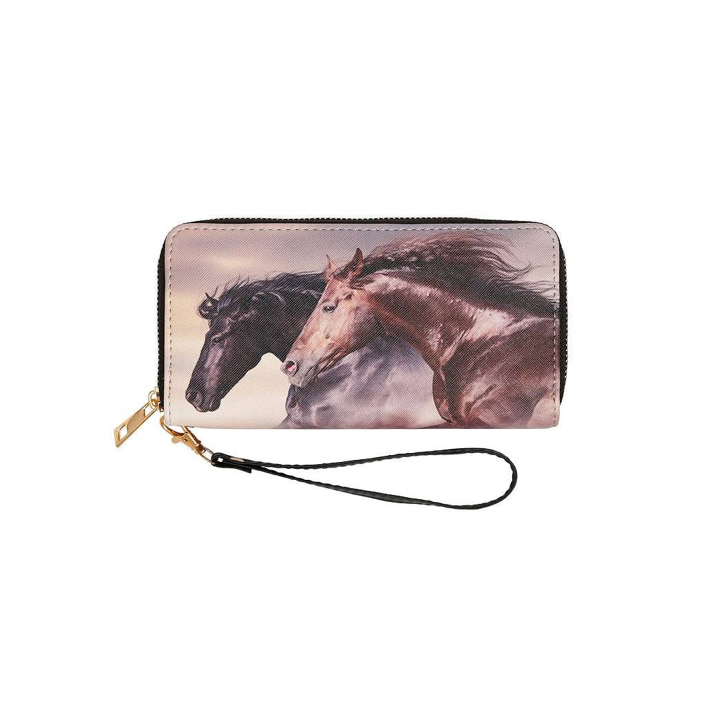 AWST Int'l "Lila" Two Horse Heads Clutch Wallet