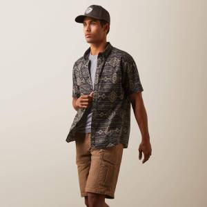Ariat Mens Wrinkle Resist Serape Island Stretch Modern Fit Shirt
