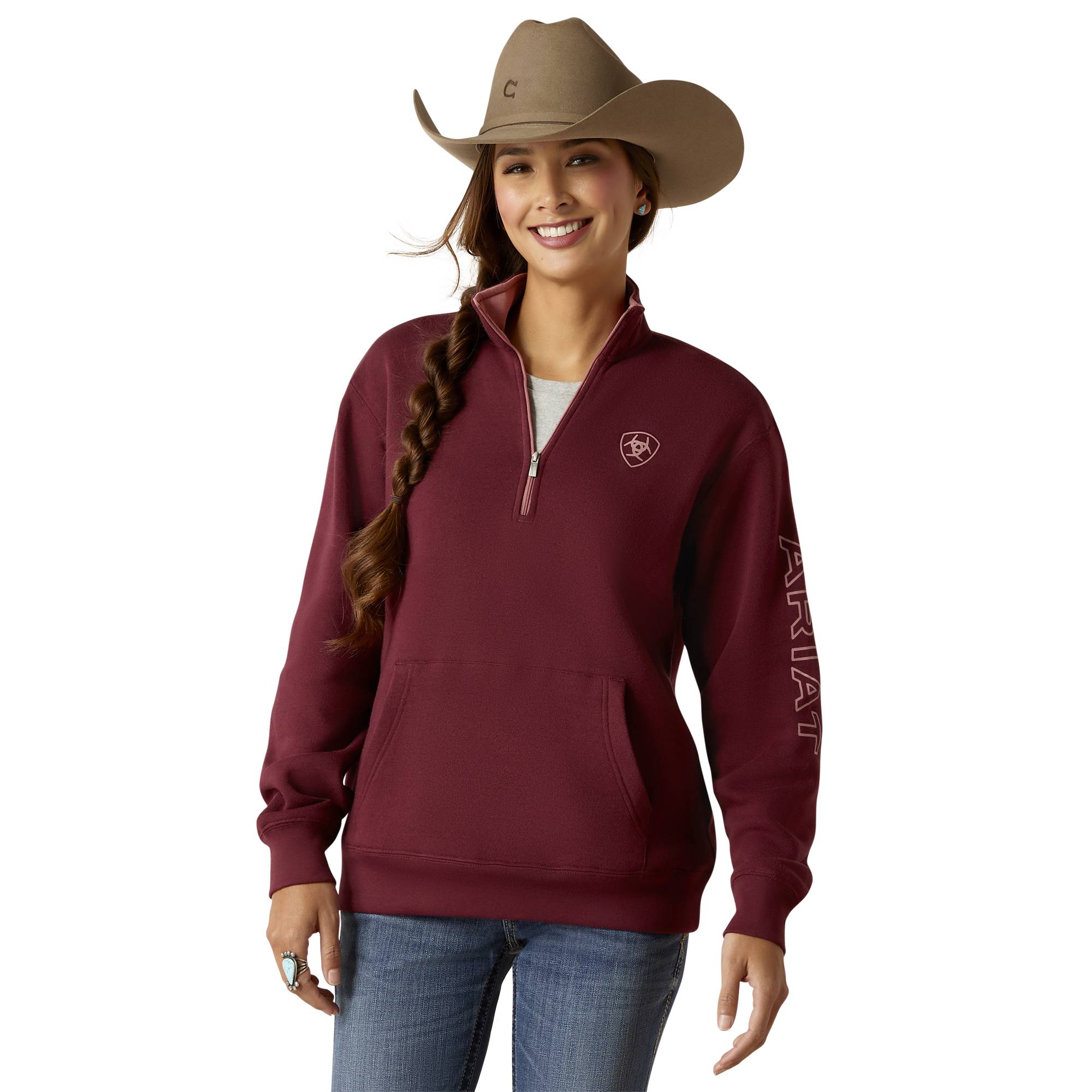 Ariat Ladies Logo 1/2 Zip Sweatshirt