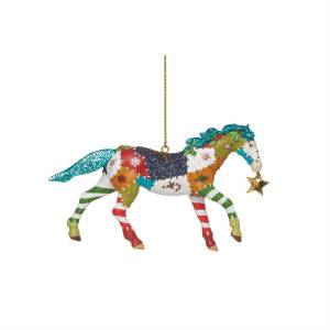 Painted Ponies Holiday Patchwork Pony Ornament