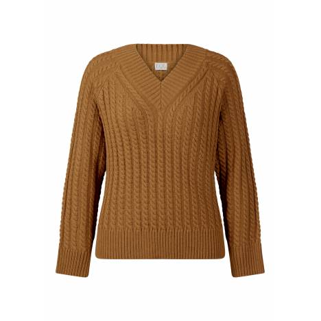 EQL by Kerrits Ladies Brittany Cable Knit V-Neck Sweater
