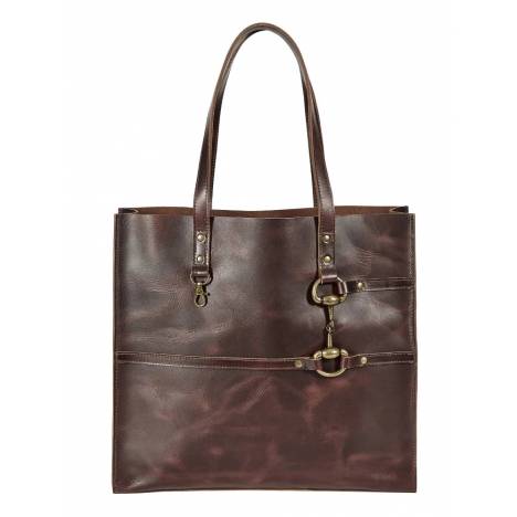 AWST Int'l Snaffle Bit Leather Tote Bag