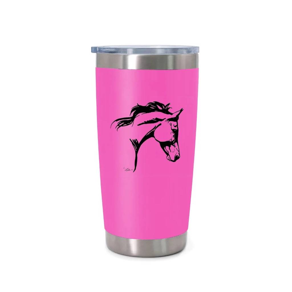 AWST Int'l Lila Horse Head Side Stainless Steel Wine Tumbler with Slide Top