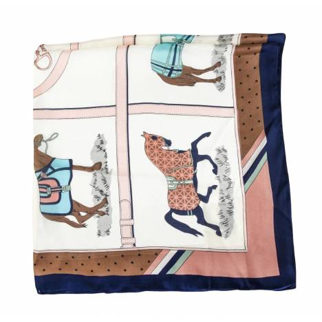 AWST Int'l Horses in Blankets Silky Scarf