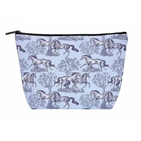 AWST Int'l "Lila" Blue Toile Cosmetic Pouch