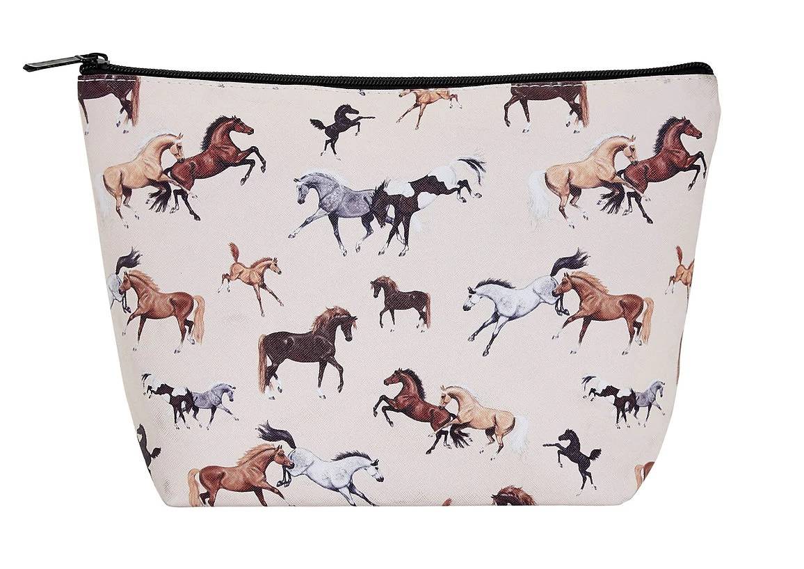 AWST Int'l "Lila" Horses All Over Cosmetic Pouch