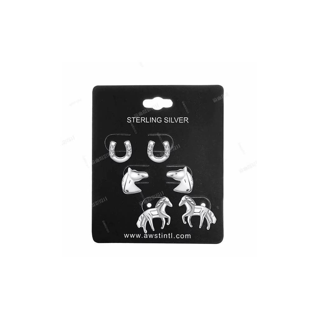 AWST Int'l Assorted Horse Earrings- Set of 3