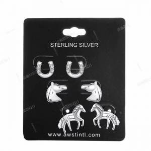 AWST Int'l Assorted Horse Earrings- Set of 3
