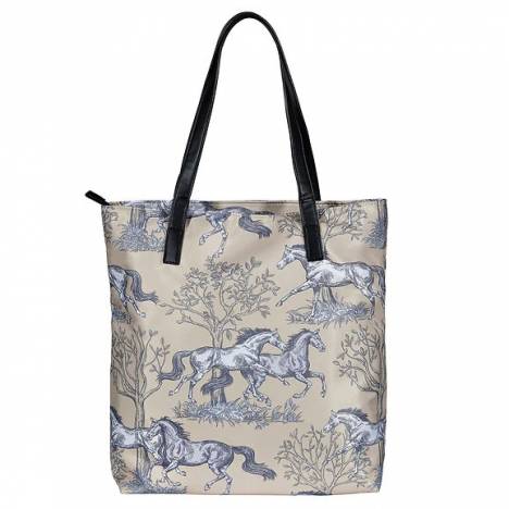 AWST Int'l "Lila" Toile Pattern Tote Bag with Tassel