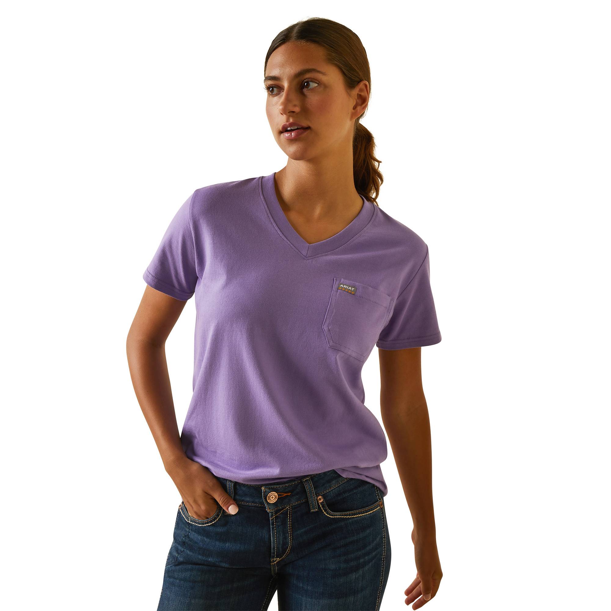 Ariat Ladies Rebar Cotton Strong V-Neck Top