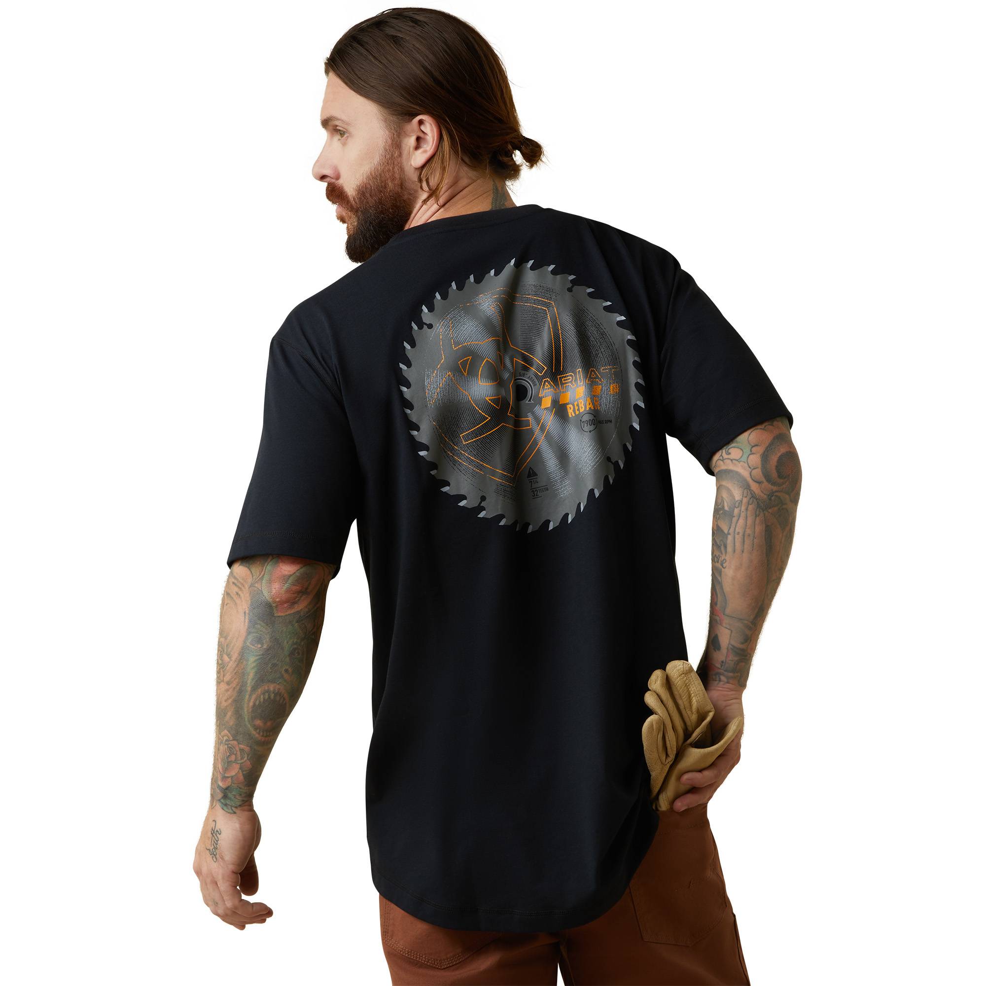 Ariat Mens Rebar Workman Buzz Saw Graphic T-Shirt
