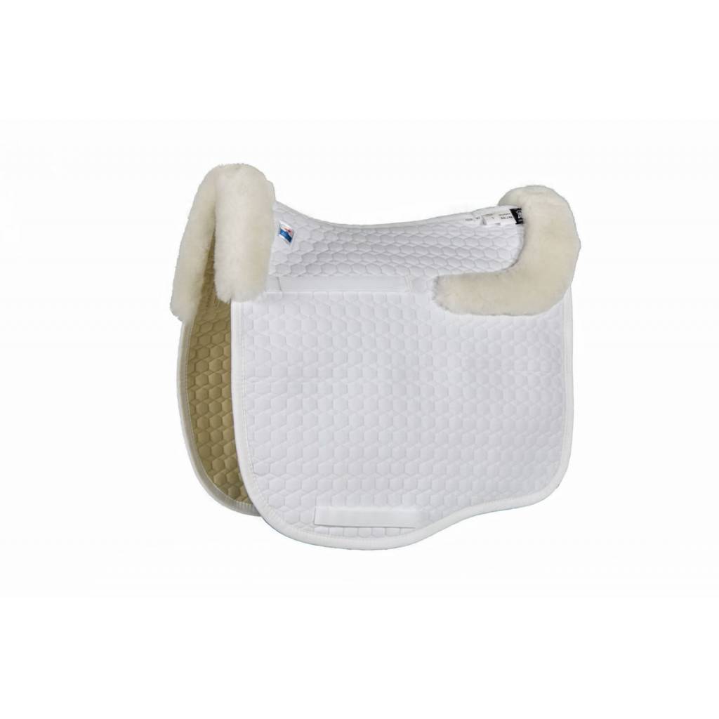 E.A. Mattes Platinum Eurofit Dressage Pad with Bare Flaps & Sheepskin Trim