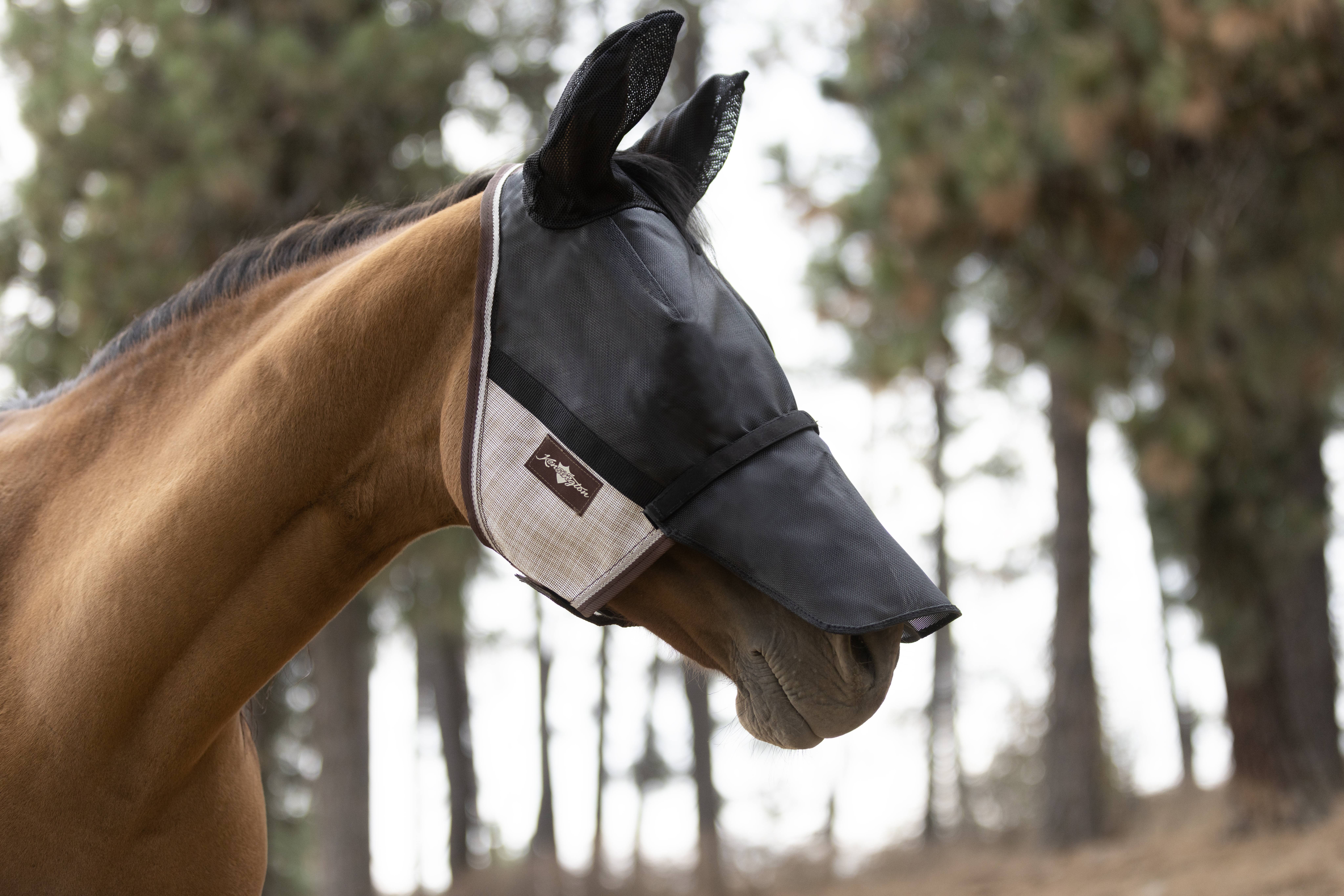 Kensington 90% UV Fly Mask CatchMask UViator - Soft Mesh Ears, Removable Nose & Forelock Opening
