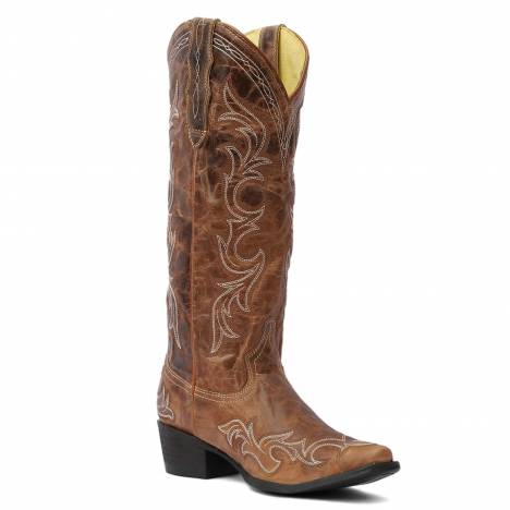 TuffRider Ladies Cody Embroidered Leather Snip Toe Western Boots