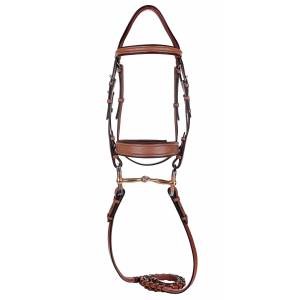 Henri de Rivel Laureate Fancy Stitched Bridle with Wide Caveson and Laced Reins