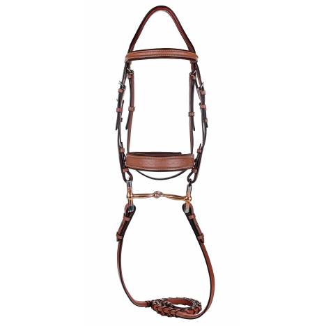 Henri de Rivel Laureate Fancy Stitched Bridle with Wide Caveson and Laced Reins