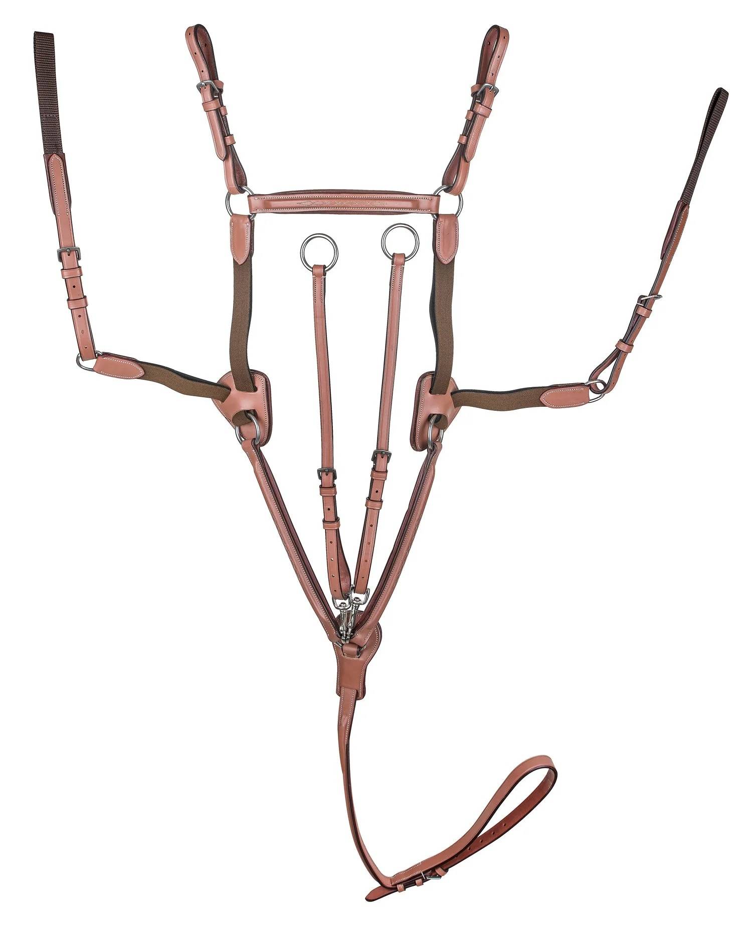 Laureate by Henri de Rivel Raised Fancy Stitched 5 Point Breastplate with  Running Attachment- Oakbark- Cob