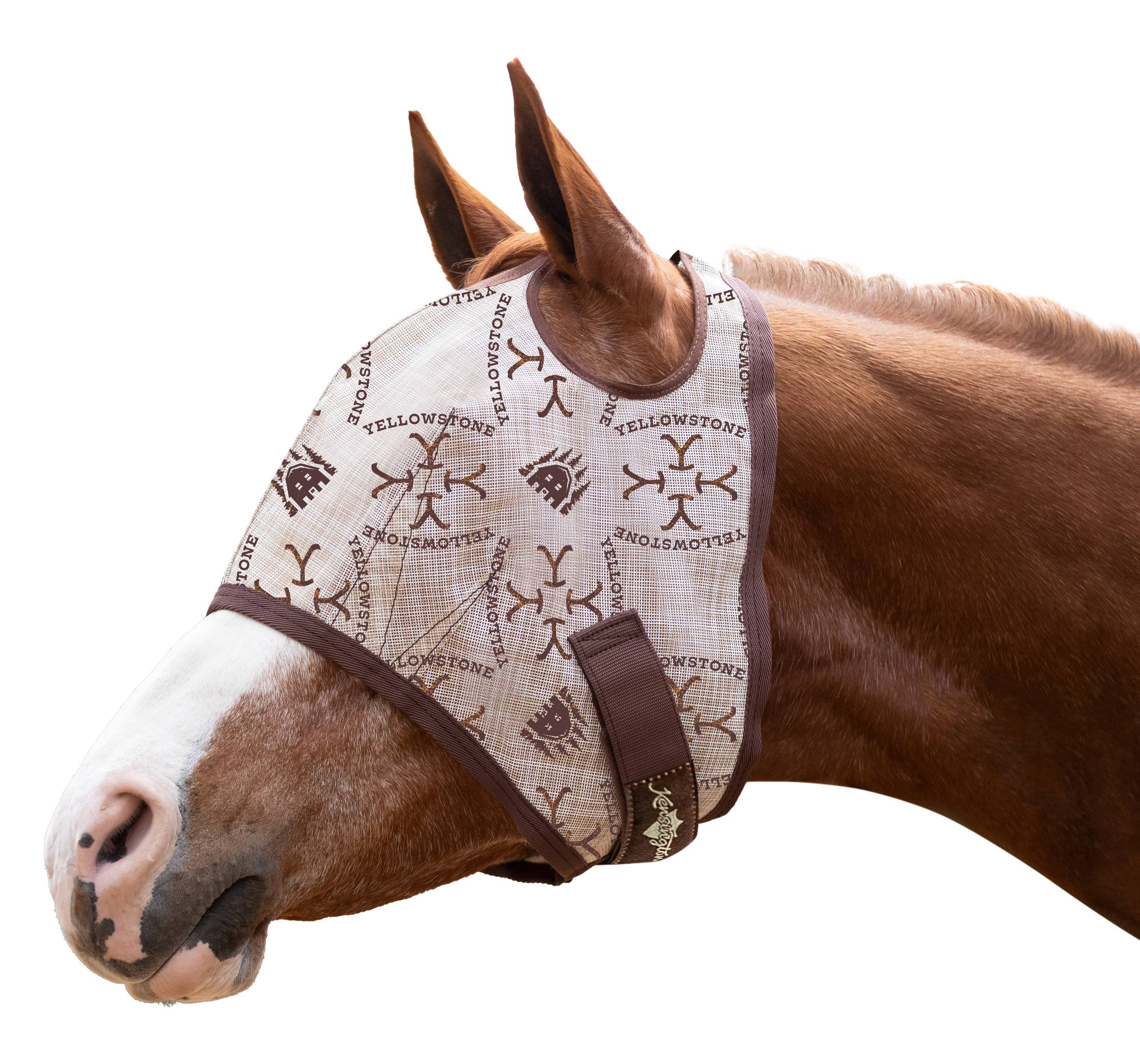 Kensington Yellowstone 73% UV Fly Mask with Web Trim - Dual Ear Opening & Forelock Freedom