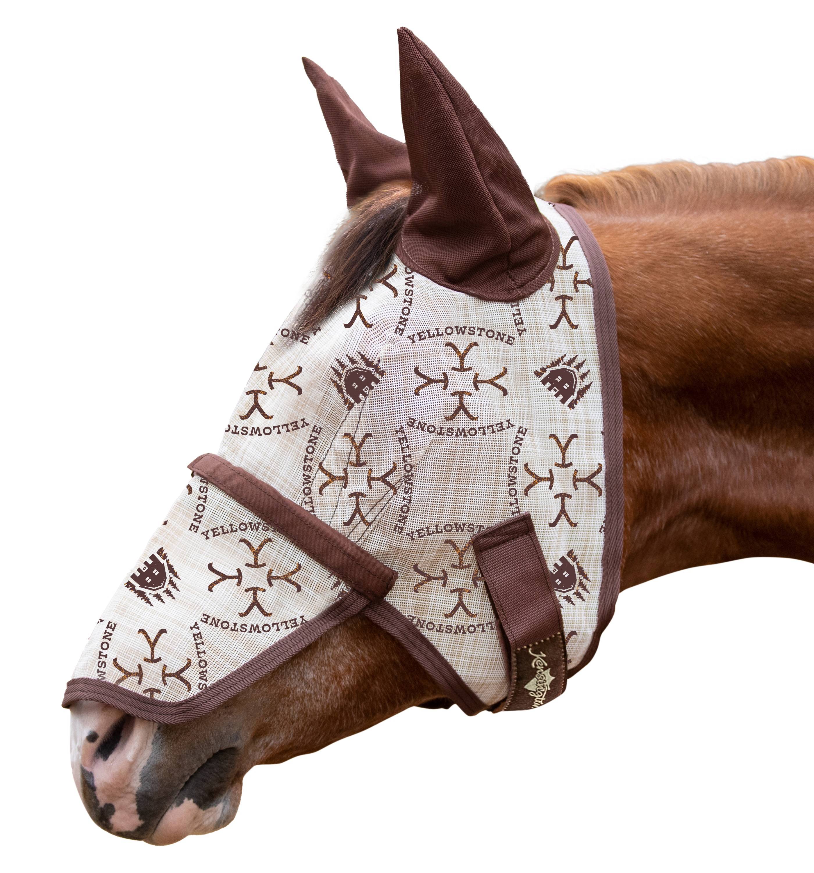 Kensington Yellowstone 73% UV Fly Mask with Removable Nose - Soft Mesh Ears & Forelock Opening