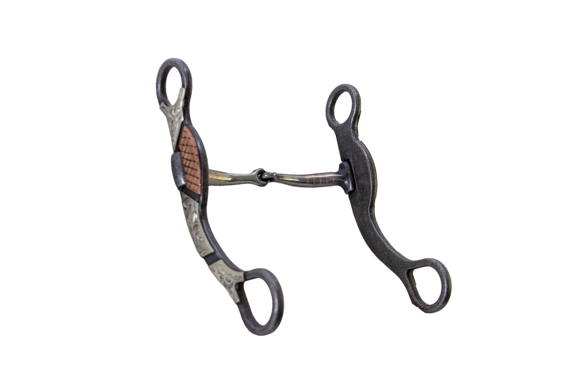 Snaffle Bit with Gold Silver Copper Trim