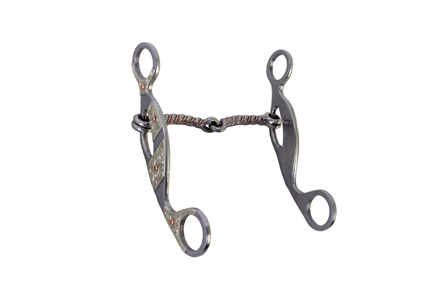 Twisted Snaffle Gag Bit with Floral Trim