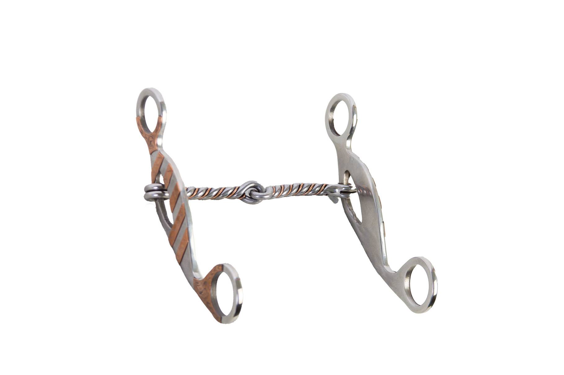 Twisted Snaffle Gag Bit with Copper Trim