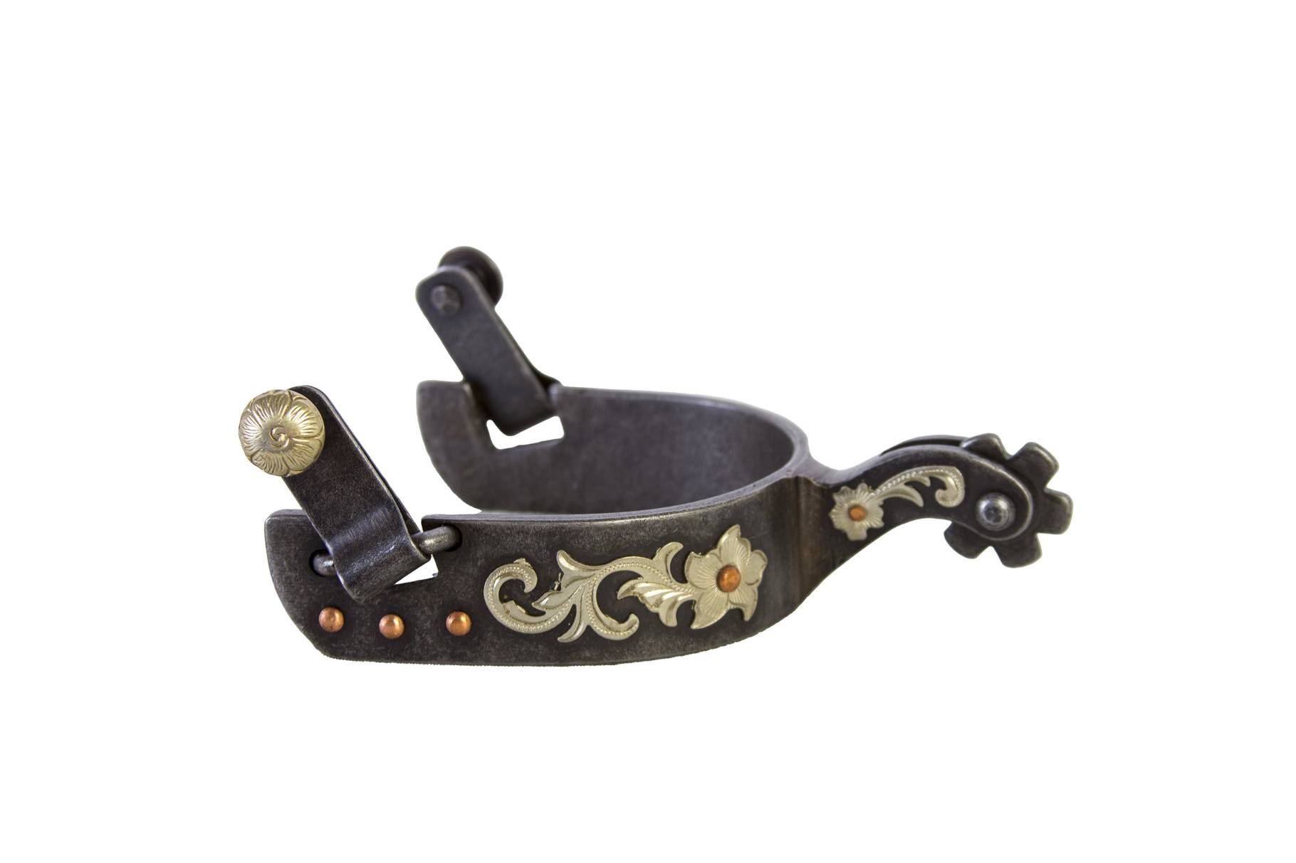 Floral N Dot with Copper Trim Spur