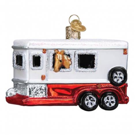 Horse Trailer Glass Ornament