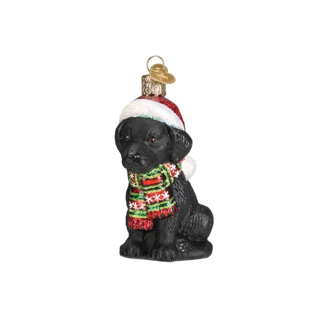 Holiday Labrador Glass Ornament