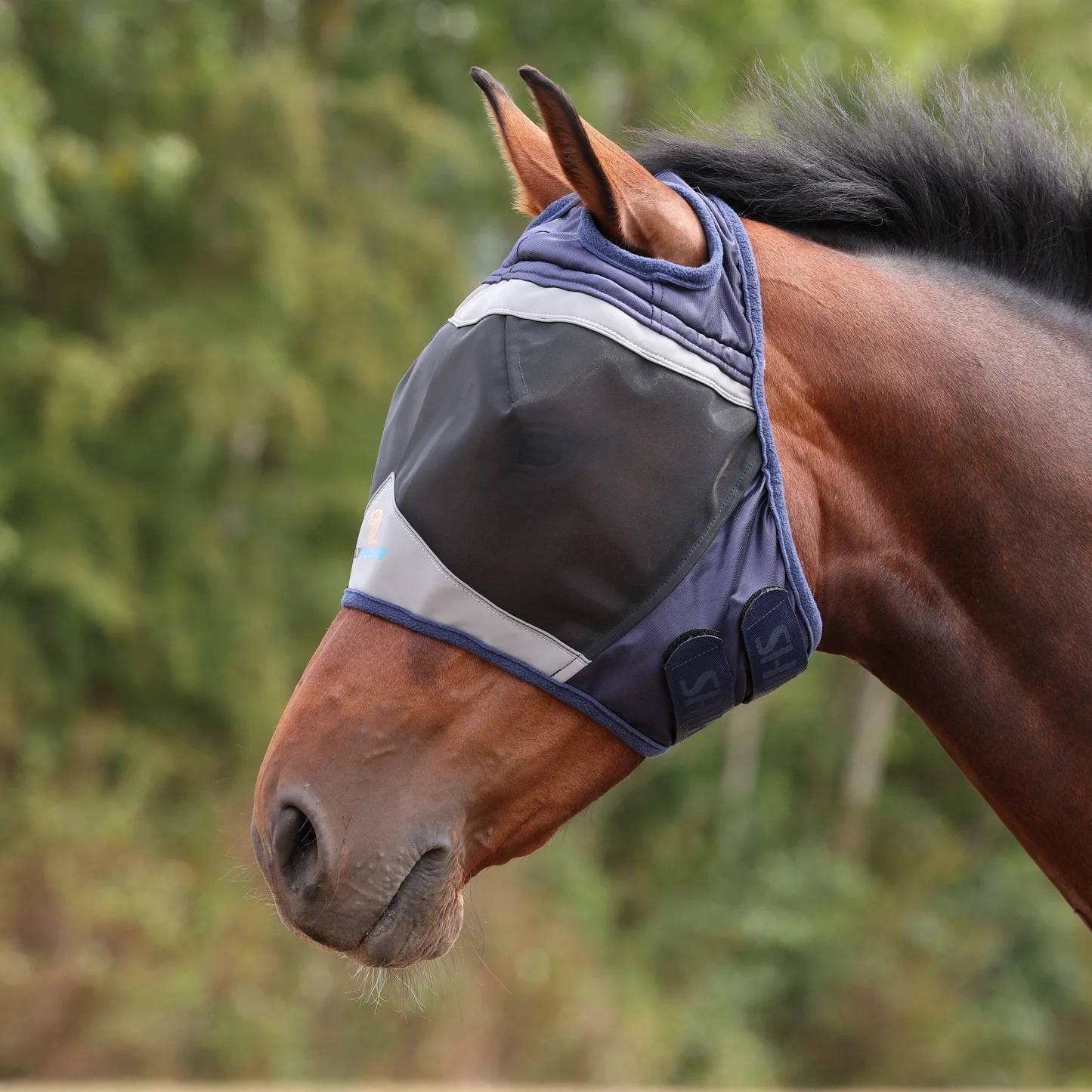 Shires FlyGuard Pro Fine Mesh Fly Mask with Ear Holes
