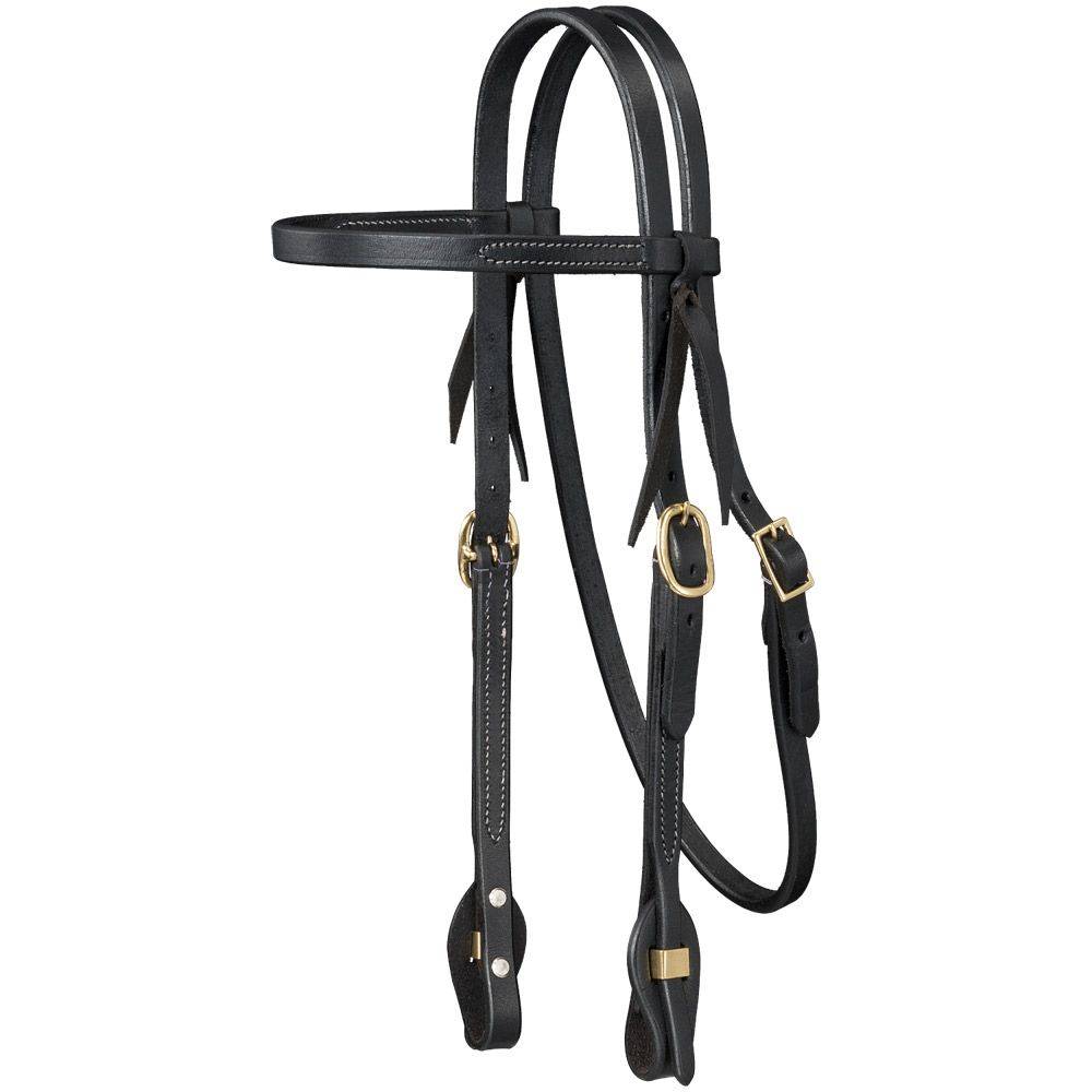 Royal King Harness Leather Browband Headstall with Quick Change Ends