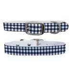 C4 Dog Collar Flannel Navy White Collar