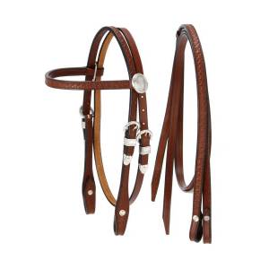 King Series Miniature Browband Headstall with Silver