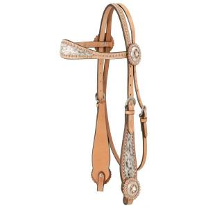 Browband Headstall With Spotted Hair Overlay