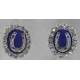 Finishing Touch Blue Onyx Oval Crystal Stone Frame with  Horseshoe Earrings