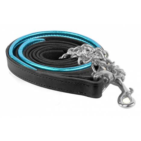 Perri's Metallic Padded Leather Lead with Chain